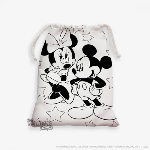 Sacolinha 18cm x 25cm Mickey e Minnie para Colorir