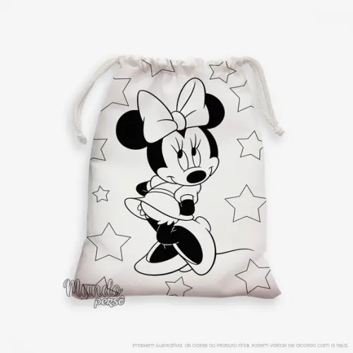 Sacolinha 18cm x 25cm Minnie para Colorir