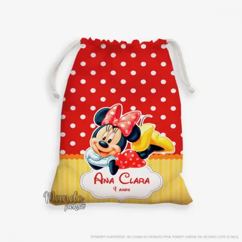 Sacolinha 18cm x 25cm Minnie Vermelha