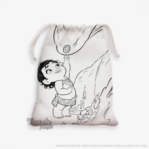 Sacolinha 18cm x 25cm Moana para Colorir