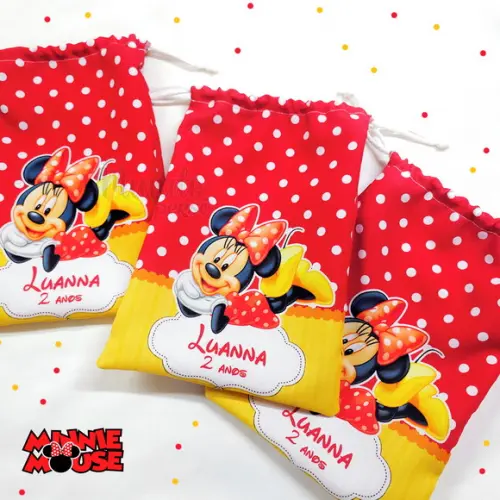 Sacolinha 18cm x 25cm Minnie Vermelha