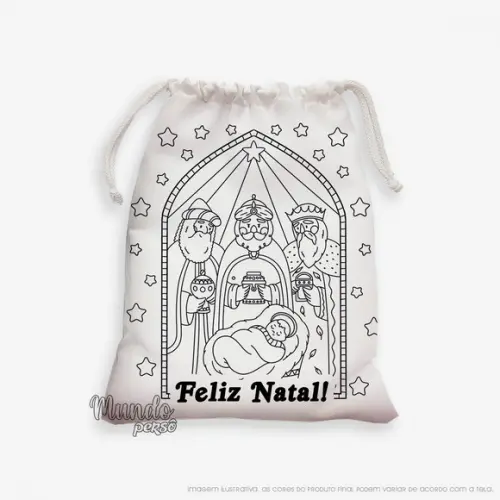 Sacolinha 18cm x 25cm Natal para Colorir