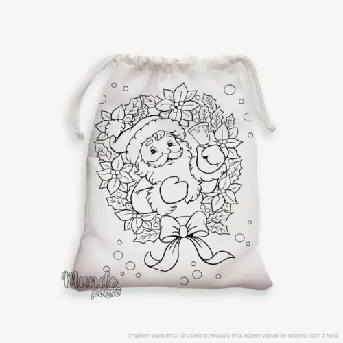 Sacolinha 18cm x 25cm Natal para Colorir