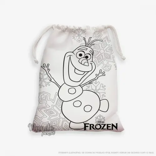 Sacolinha 18cm x 25cm Olaf - Frozen para Colorir