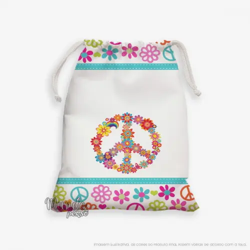 Sacolinha 18cm x 25cm Paz e Amor