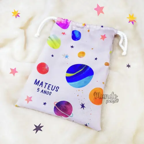 Sacolinha 18cm x 25cm Planetas