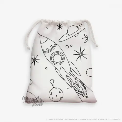 Sacolinha 18cm x 25cm Planetas para Colorir