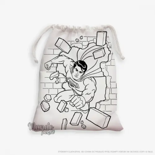 Sacolinha 18cm x 25cm Super Man para Colorir