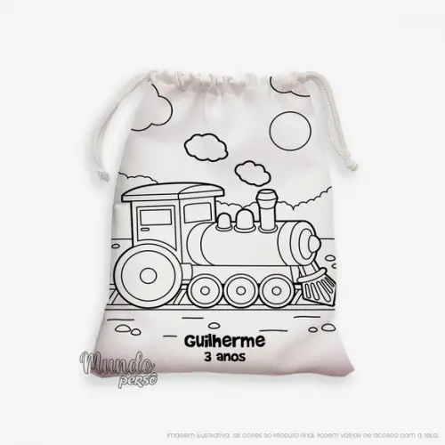 Sacolinha 18cm x 25cm Trem