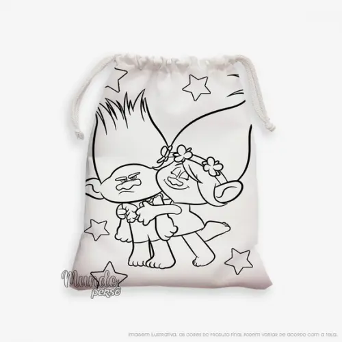 Sacolinha 18cm x 25cm Trolls para Colorir