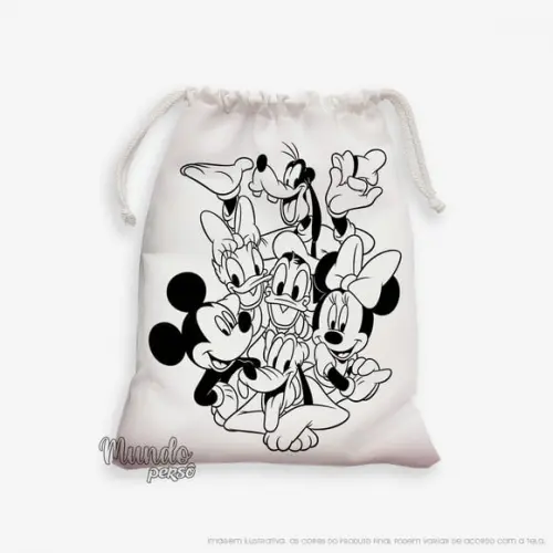 Sacolinha 18cm x 25cm Turma do Mickey para Colorir