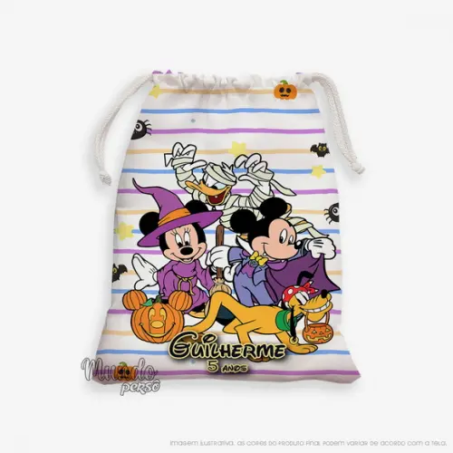 Sacolinha 18cm x 25cm Turma do Mickey Halloween