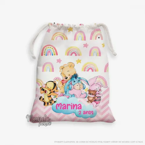 Sacolinha 18cm x 25cm Ursinho Pooh