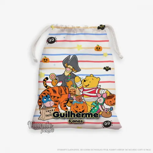 Sacolinha 18cm x 25cm Ursinho Pooh Halloween