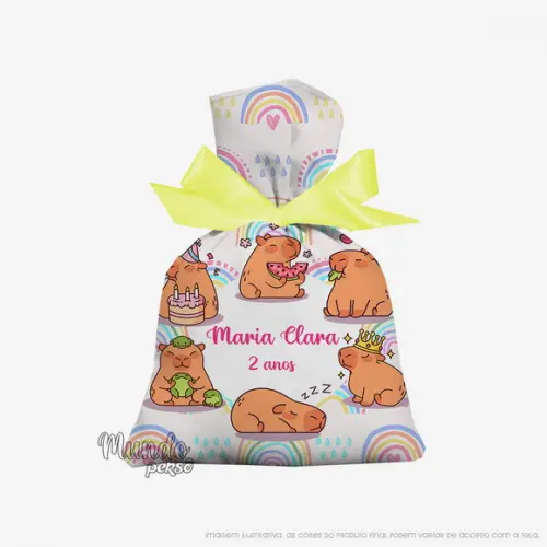 Saquinho Capivara 15cm x 20cm