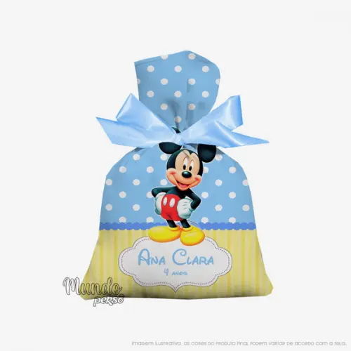 Saquinho Mickey 15cm x 20cm