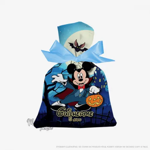 Saquinho Mickey Halloween 15cm x 20cm