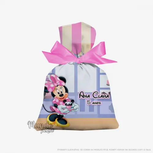 Saquinho Minnie Confeitaria 15cm x 20cm