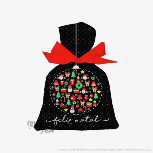 Saquinho Natal 15cm x 20cm