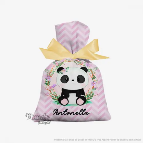 Saquinho Panda 15cm x 20cm