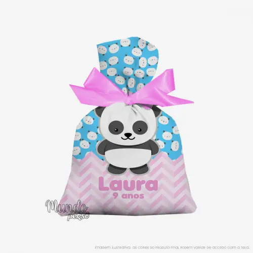 Saquinho Panda 15cm x 20cm