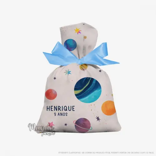 Saquinho Planetas 15cm x 20cm