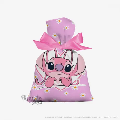 Saquinho Stitch - Angel 15cm x 20cm