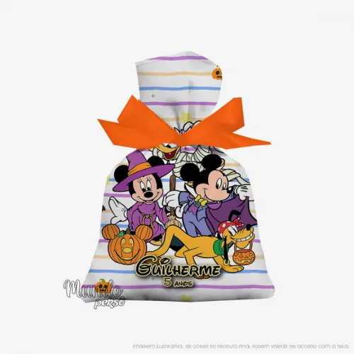Saquinho Turma do Mickey Halloween 15cm x 20cm