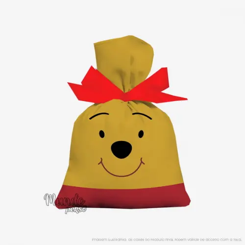 Saquinho Ursinho Pooh 15cm x 20cm