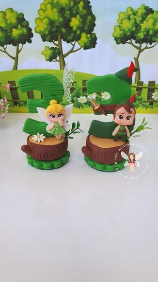 2 Velas | Sininho e Peter Pan Feitas em Biscuit