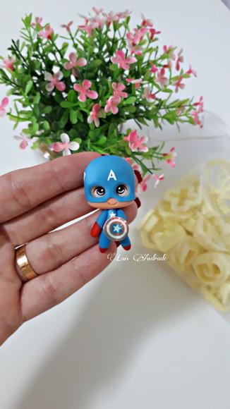 Mini Aplique Capitão América em biscuit