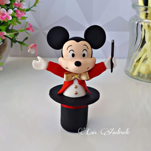 Aplique Mickey Mágico em biscuit