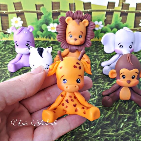 Apliques Bichinhos do Safari em Biscuit