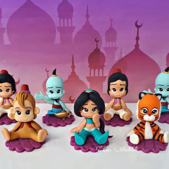 Apliques Princesa Jasmine, Aladdin, Gênio Da Lâmpada E Abu