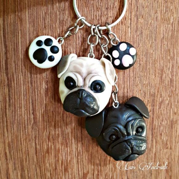 Chaveiro cachorro personalizado em biscuit | labrador e basset