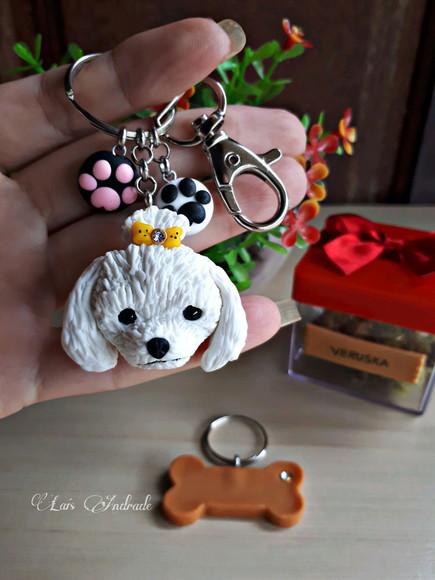 Chaveiro cachorro Personalizado em biscuit | Yorksire