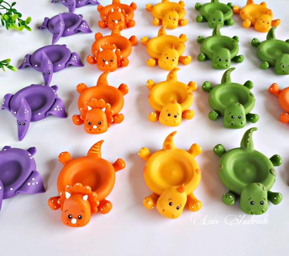 Porta Doces Dinossauros em biscuit