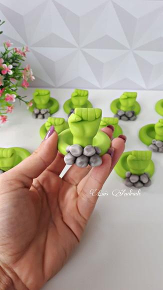 Porta Docinho Hulk em biscuit