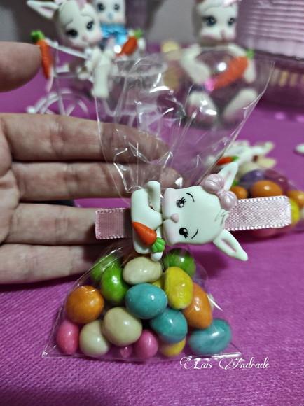Porta Recado de Geladeira Coelhinho em biscuit
