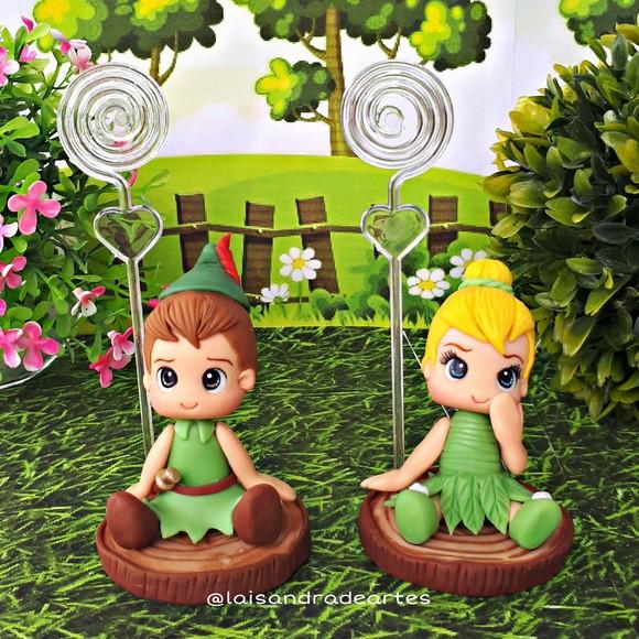 Porta Recado Sininho e Peter Pan em biscuit