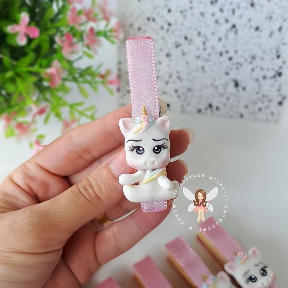 Porta Recado de Geladeira Unicórnio em biscuit