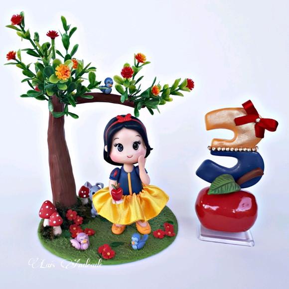 Topo de Bolo Branca de Neve Biscuit