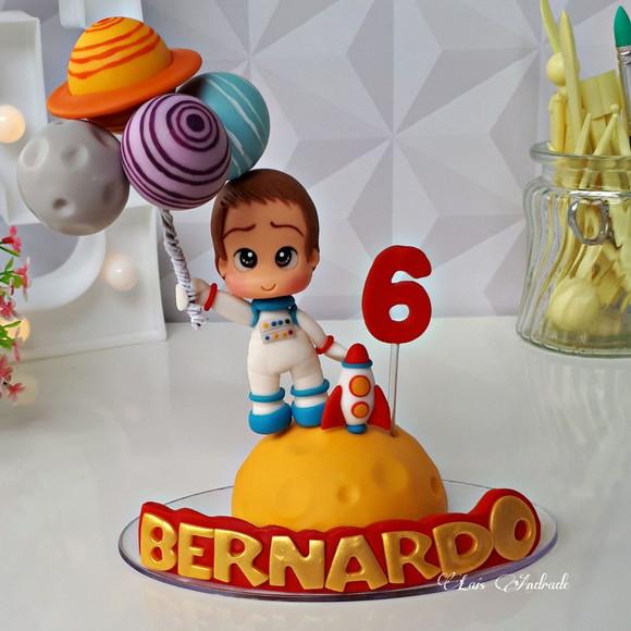 Topo de Bolo Astronauta Personalizado