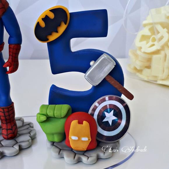 Topo de Bolo Homem Aranha Personalizado