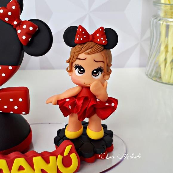 Topo de Bolo Minnie Personalizada