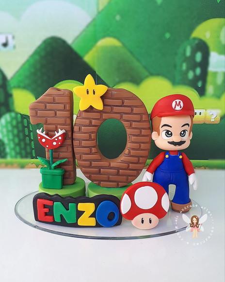 Topo de Bolo Personalizado Super Mario