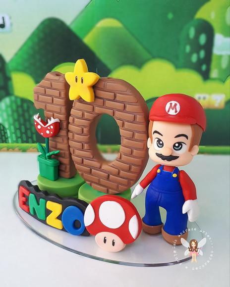 Topo de Bolo Personalizado Super Mario