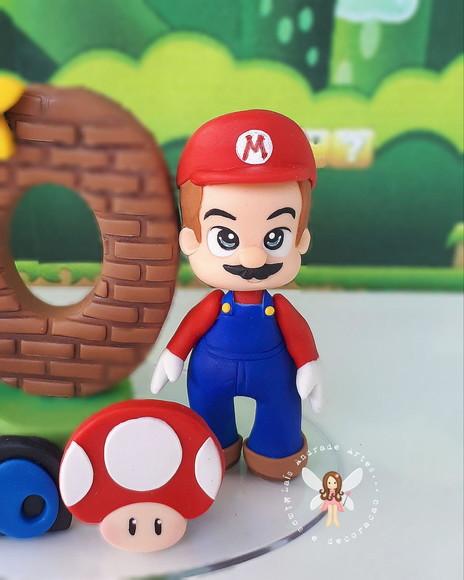 Topo de Bolo Personalizado Super Mario
