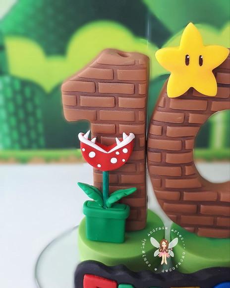 Topo de Bolo Personalizado Super Mario