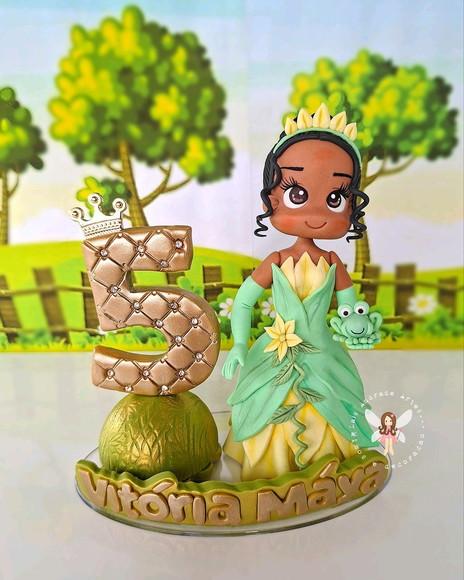 Topo de Bolo Princesa Tiana | com Nome Composto